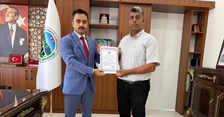 Kaymakamdan başarılı operatöre teşekkür belgesi