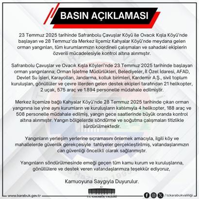 Karabük'teki orman yangınları kontrol altında (2)