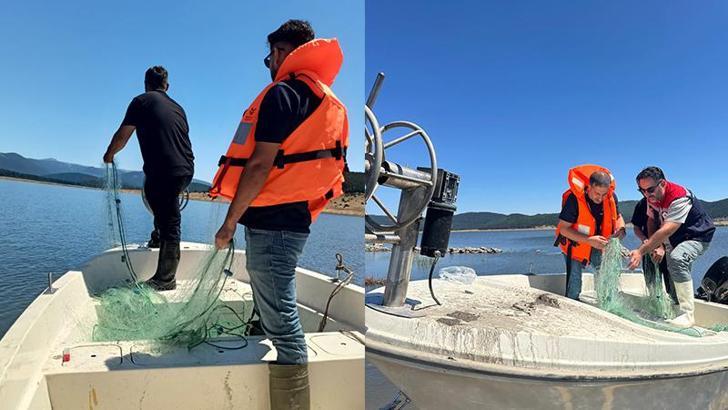 Gölde 2,5 kilometre uzunluğunda ağ yakalandı