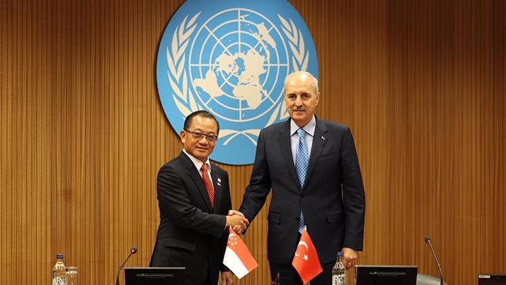 TBMM Başkanı Kurtulmuş, Singapur Parlamento Başkanı Peng ile bir araya geldi