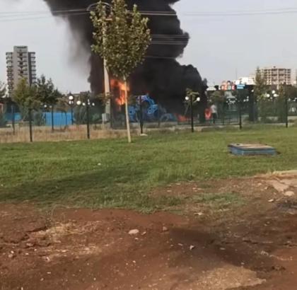 Diyarbakır’da çocuk oyun parkında yangın