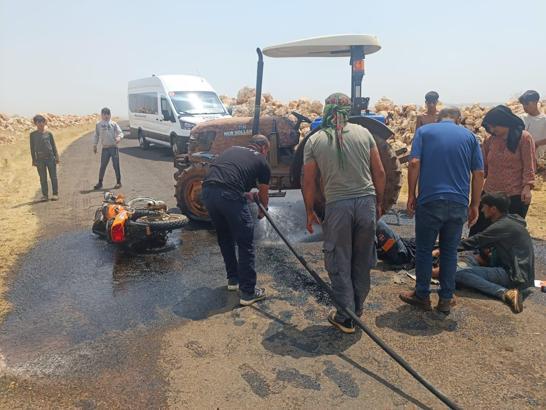 Mardin’de traktörle çarpışan motosiklet sürücüsü ağır yaralandı