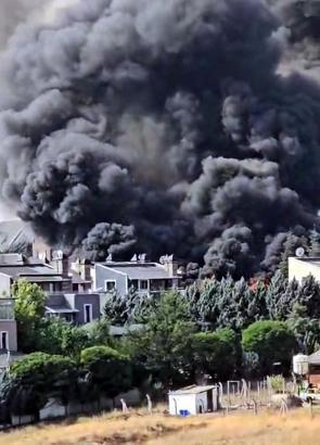 Ankara'da villa inşaatında yangın