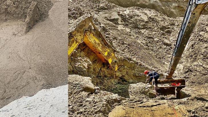 Silivri'de kum ocağındaki göçükte kalan kepçe operatörünün cansız bedeni bulundu