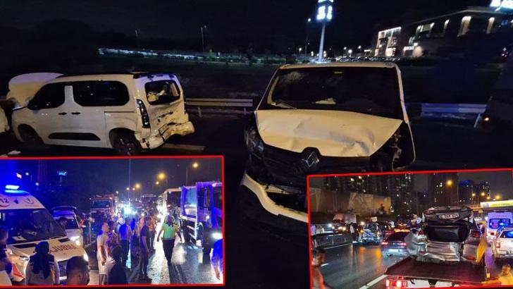 Eyüpsultan'da 16 aracın karıştığı zincirleme kaza: 6 yaralı