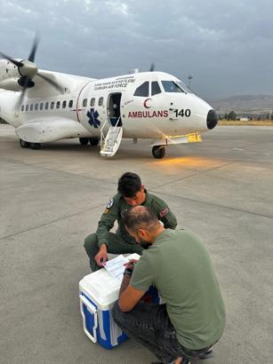 Hava Kuvvetleri ambulans uçağı ile Malatya'ya 'karaciğer grefti' ulaştırıldı