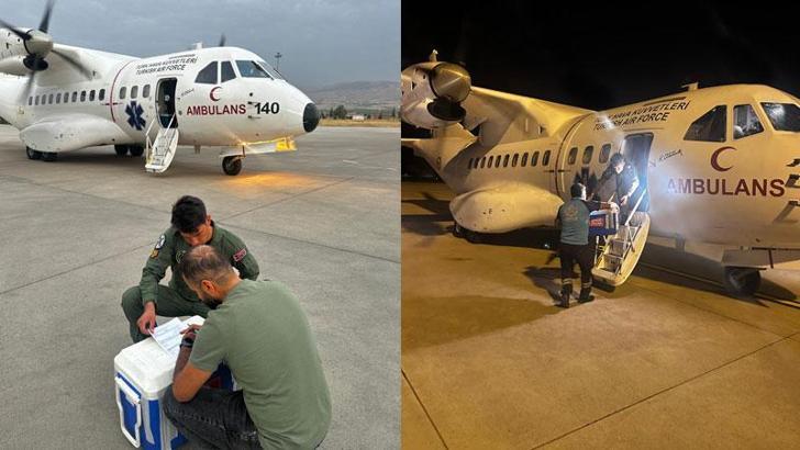Hava Kuvvetleri ambulans uçağı ile Malatya'ya 'karaciğer grefti' ulaştırıldı