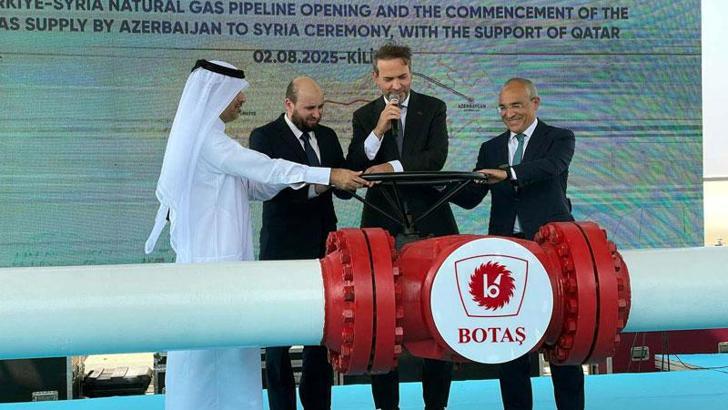Türkiye'den Suriye'ye doğal gaz akışı başladı