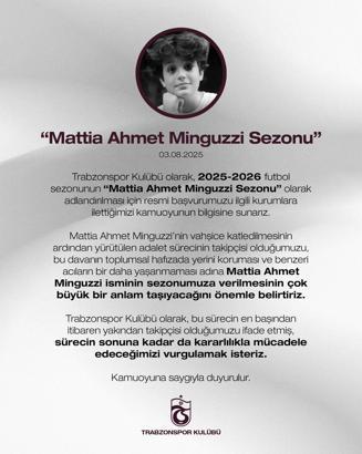 Trabzonspor’dan ‘Mattia Ahmet Minguzzi Sezonu' başvurusu