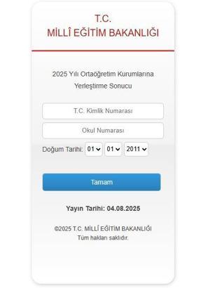 LGS yerleştirme sonuçları açıklandı