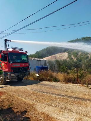 Zeytin bahçesi yangında zarar gördü