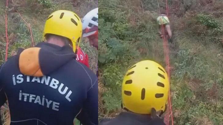 Beykoz'da kayalıklarda mahsur kalan 4 kişi kurtarıldı