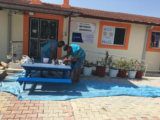 Muğla'da yükümlüler anaokulunu yeniledi