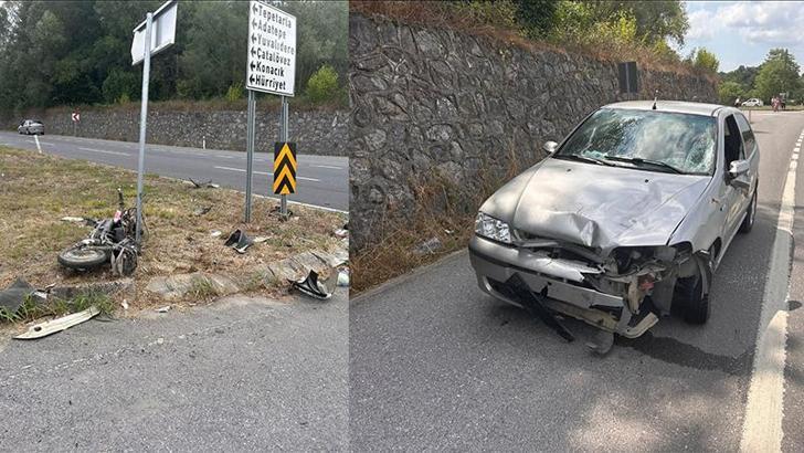 Karasu’da otomobille çarpışan elektrikli bisikletin sürücüsü öldü