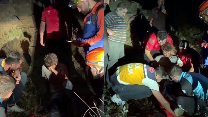 Dağlık arazide ayağı kırıldı, ekipler seferber oldu