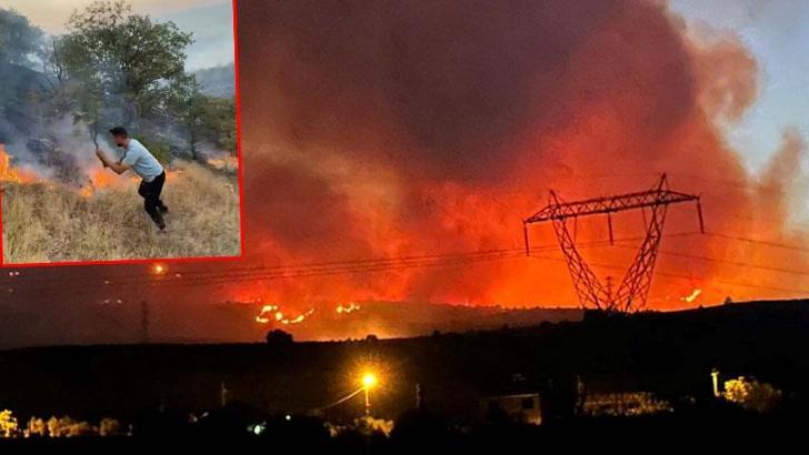 Manisa'da tarlada çıkıp makilik alana sıçrayan yangın 16 saatte kontrol altına alındı