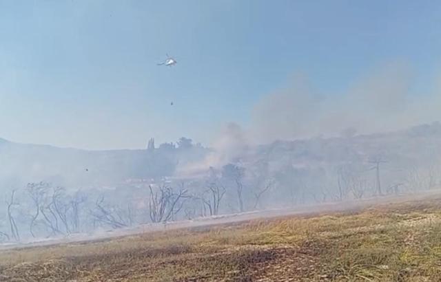 Osmaniye'de anız yangınında alevler makilik alana sıçradı