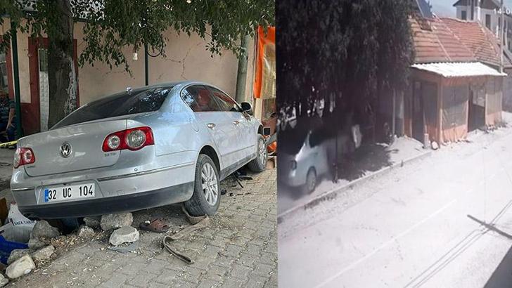 Otomobil, kahvehaneye girdi: 1 ölü, 2 yaralı