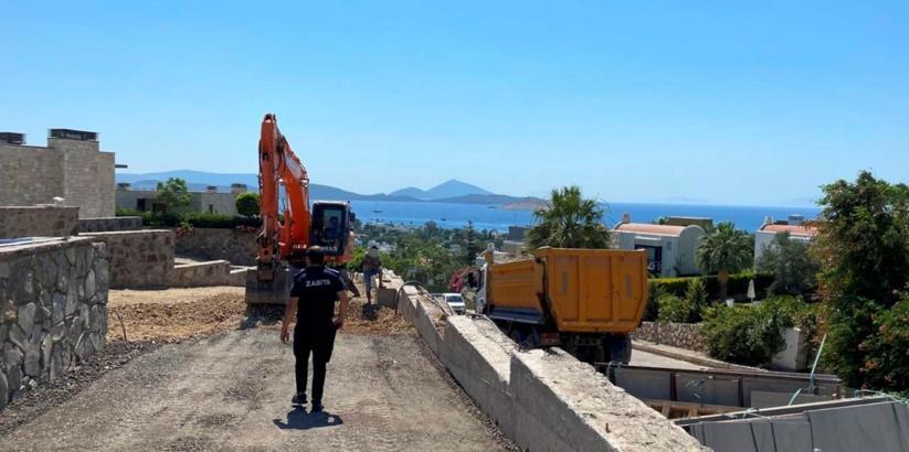 Bodrum'da inşaat yasağına uymayan firmalara cezai işlem uygulamaya devam ediliyor