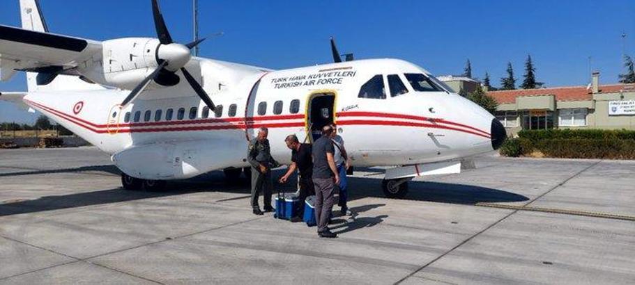 Nakil yapılacak hastaya organ, Hava Kuvvetleri'ne ait ambulans uçak ile ulaştırıldı