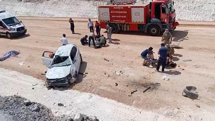 Mardin'de otomobil şarampole yuvarlandı: 1 ölü, 6 yaralı