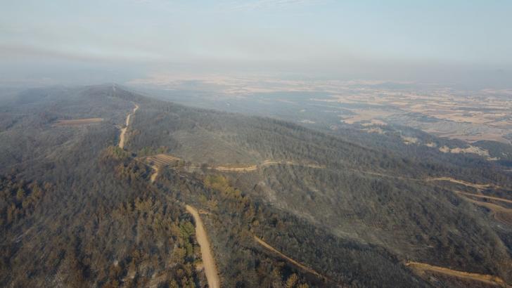 Çanakkale’deki orman yangınında zarar gören alanlar dron ile görüntülendi