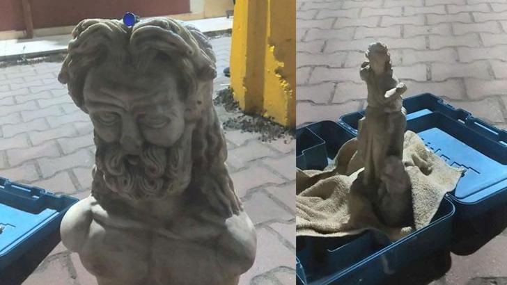 Tarihi eser operasyonunda 2 heykel ele geçirildi