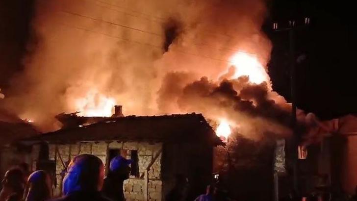 Köyde çıkan yangında 2 ev ve eklentileri yandı; ev sahibi gözaltına alındı