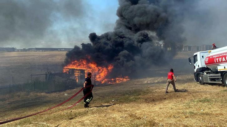 Tekirdağ'da çiftlikte çıkan yangın söndürüldü