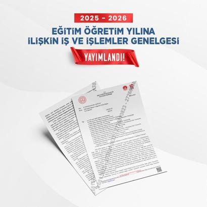 MEB'den 2025-2026 eğitim ve öğretim yılına ilişkin genelge