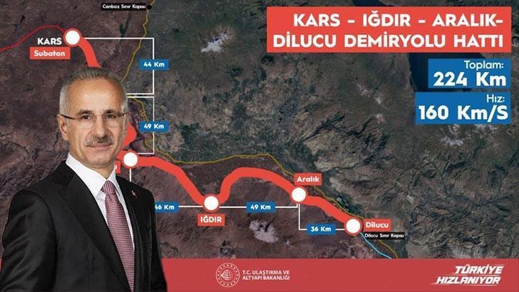 Kars-Iğdır-Aralık-Dilucu Demiryolu Hattı'nın temeli cuma günü atılacak