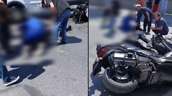 Esenyurt'ta hafif ticari araca çarpan motosikletin sürücüsü ağır yaralandı
