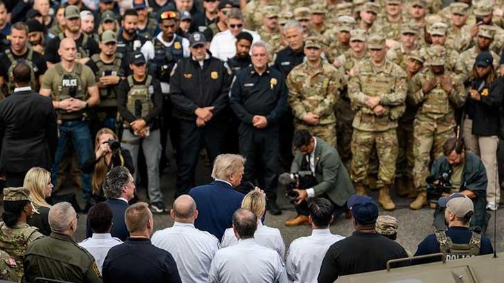 Trump, Washington'daki güvenlik önlemlerini denetledi