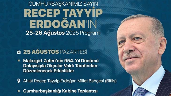 Cumhurbaşkanı Erdoğan, Malazgirt Zaferi kutlamalarına katılacak