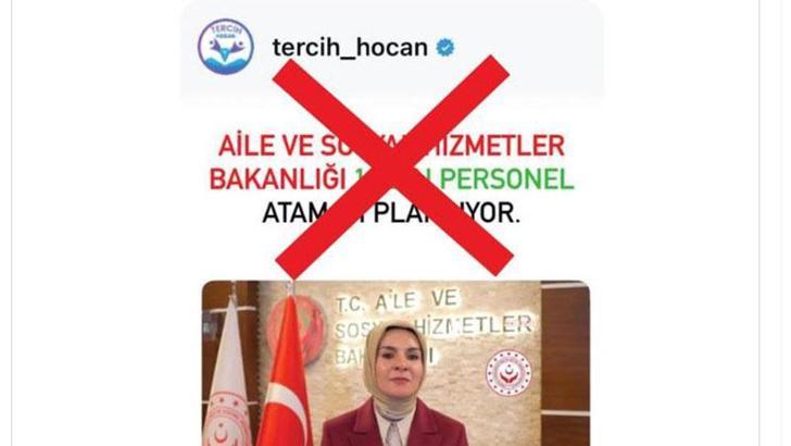 Aile ve Sosyal Hizmetler Bakanlığı’ndan '10 bin personel ataması' iddialarına yalanlama