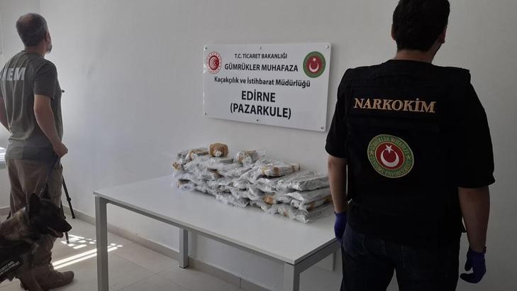 Edirne'deki operasyonlarda 96 kilo uyuşturucu ele geçirildi; 3 tutuklama