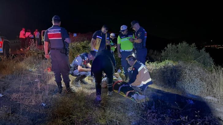 Kaza yapan motosikletli Aynur, jandarmaya attığı konum ile kurtarıldı