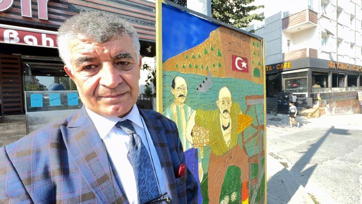 İstanbul- 10 kilo boncuk ve 15 kilo yapıştırıcıyla Seyit Onbaşı tablosu yaptı