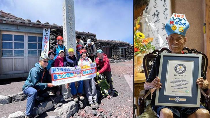 102 yaşındaki Japon dağcı Fuji Dağı’nda rekor kırdı