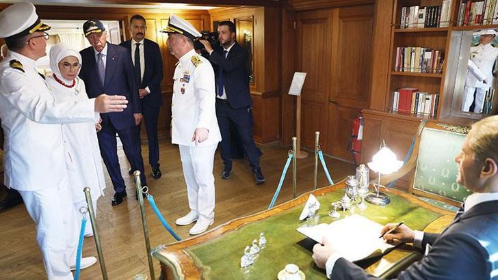 Cumhurbaşkanı Erdoğan, Savarona yatını ziyaret etti