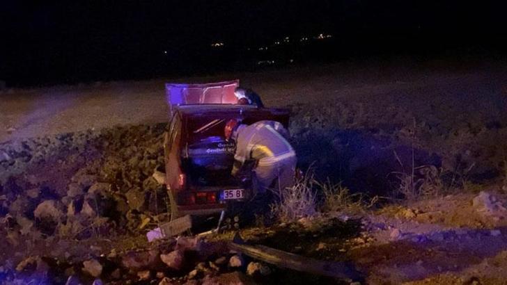 Tartıştığı damadının otomobiliyle kaçarken tarlaya uçtu