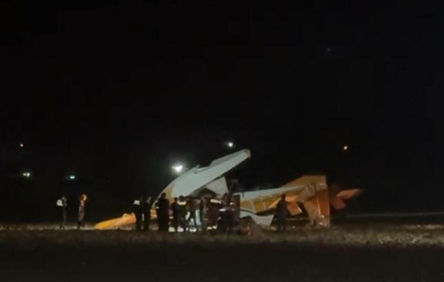 Aydın'da orman yangınına müdahale eden uçak, zorunlu inişte kaza- kırıma uğradı/ Ek fotoğraflar