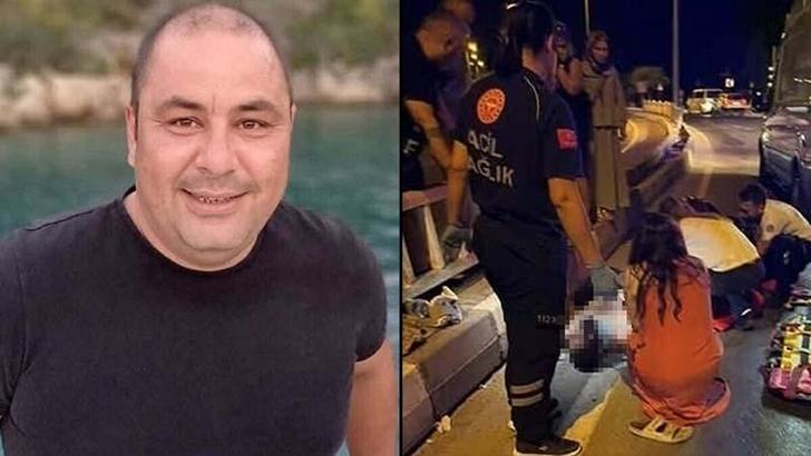 Kaza sırasında başındaki kaskı fırlayan motosiklet sürücüsü öldü