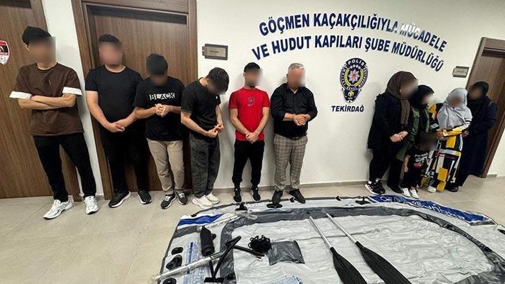 Tekirdağ'da 15 kaçak göçmen ile 2 organizatör yakalandı