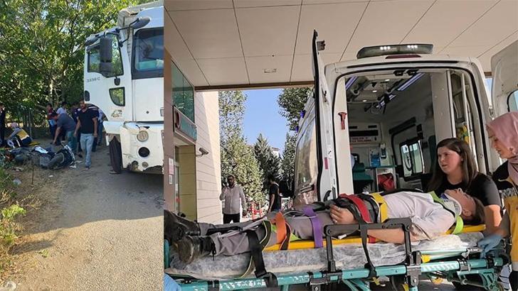 Bursa'da motosiklet ile kamyon çarpıştı; 2 yaralı