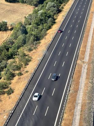 Cayrokopter ile kural ihlali yaptığı tespit edilen sürücülere ceza