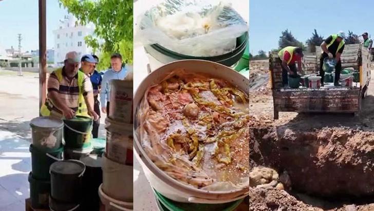 Hatay’da 800 kilo bozuk turşu imha edildi