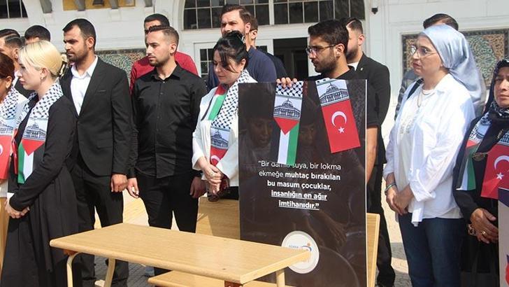 Gazzeli çocuklar, boş sıralarda anıldı