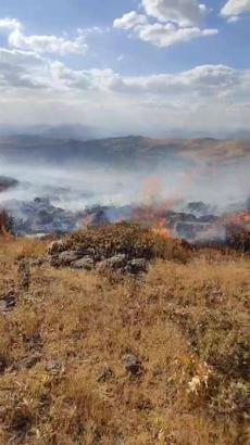 Elazığ’da otluk alanda çıkan yangın söndürüldü
