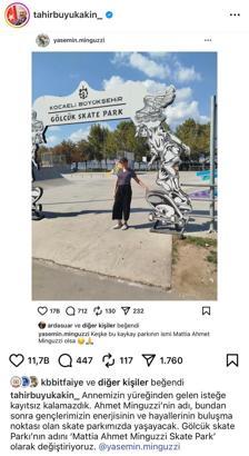 Mattia Ahmet Minguzzi'nin ismi, Kocaeli’deki kaykay parkında yaşatılacak